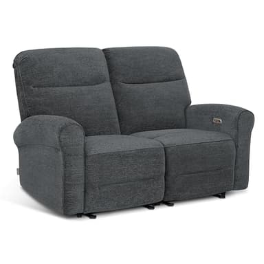 MCombo 64.6" Wall Hugger Power Loveseat Recliner Sofa with USB Ports, Reclining Loveseat for Small Spaces Living Room RV, Fabric PR635M1 (Dark Grey)