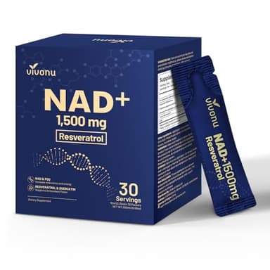 Nad Liquid Supplement 1500mg, Extra Strength NAD+ whit Nicotinamide Riboside Hydrogen Malate, Quercent Phytosome, Resveratrol, PQQ, Anti-Aging, Energy, Focus for Men & Women, 30 Pack, Berry Flavor