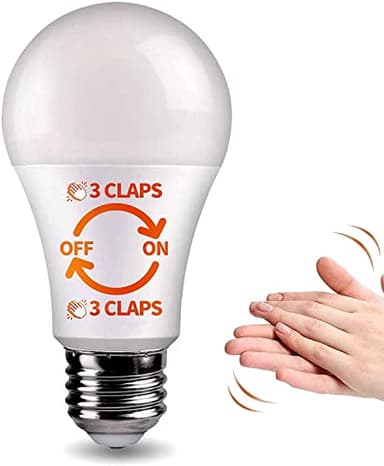 SYSAI 3 Claps Light Control Bulb for Bedroom Table Lamp Upgrade, The Clapper, Sound Activated ON/Off Solution, Clap Detection, Smart Home, As Seen On TV, Soft White, 8-Watt