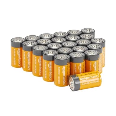 Amazon Basics C Cell Alkaline Long-Lasting All-Purpose Batteries, 1.5 Volt, 5-Year Shelf Life, 24-Pack