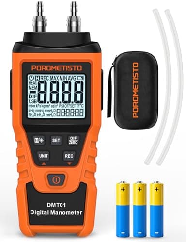 DMT01 Digital Manometer POROMETISTO, Manual Calibration Custom Zero