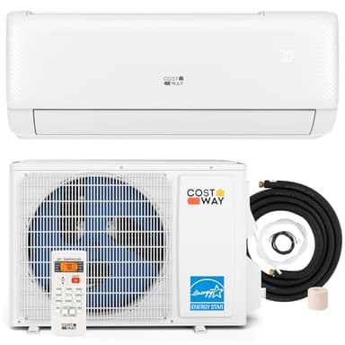 COSTWAY 18,000 BTU Mini Split Air Conditioner, Energy Star, with Heat Pump, 21 SEER2 Inverter Split AC Unit with 24H Timer, Remote Control for Rooms up to 1250 Sq.Ft (Airtural Series)