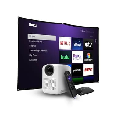 HP CC180 Promo 3in1 Portable HD Smart Video Projector with Roku Express HD /84" Screen