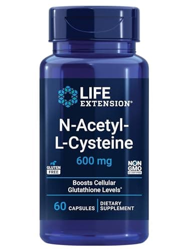 Life Extension N-Acetyl-L-Cysteine (NAC), Immune Response, Respiratory Health, Liver Health, NAC 600 mg, antioxidant Defense, Free radicals, Easy to Absorb, 60 Capsules