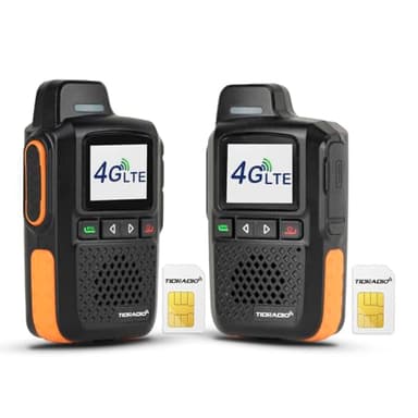 TIDRADIO Global Rapid Walkie Talkies Unlimited Range 4G LTE PoC(Push-to-Talk Over Cellular) Radios Nationwide PTT Long Range Two Way Radio for Family,Company,Logistics 2 Pack TD-M13 with SIM Card