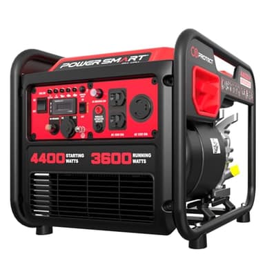 PowerSmart 4400-Watt Portable Inverter Generator, Gas Powered, CO-Sensor, Lightweight & Quiet for Home Use and Emergency Backup, Camping, EPA Compliant