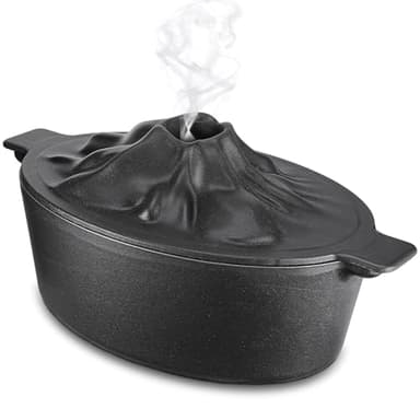 Upgraded Wood Stove Steamer with Handle, Wood Stove Humidifier, 3 Quart Large Capacity Woodstove Steamer, Cast Iron Humidifier for Wood Stove, Fireplace Steamers Pot Rust Resistant