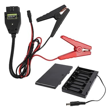 E60 OBD II Vehicle ECU Emergency Power Supply Cable 12V Car Memory Saver with 2 Alligator Clip&Battery Box