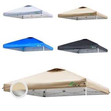 Acepic 10x10 Canopy Replacement Top, Ez Up Canopy Tent Top Cover with Air Vent and Adjustable Elastic Strap,UV Waterproof for Outdoor Garden Patio Pavilion Sun Shade(Top Sidewall Only)