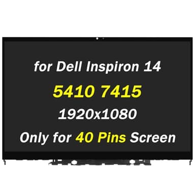 Replacement for Dell Inspiron 14 5410 7415 2-in-1 LCD Display P147G P147G001 P147G002 14.0" FHD 1920x1080 40 Pins LCD LED Touch Screen Digitizer Assembly with Bezel (Only for 40 Pins Screen)