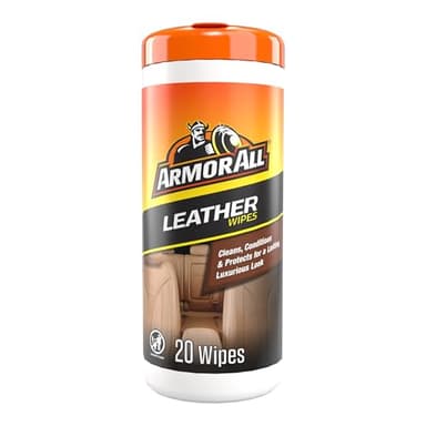 Armor All Interior Cleaner Car Leather Wipes by, for Cleaning Cars, Trucks and Motorcycles, 20 Count