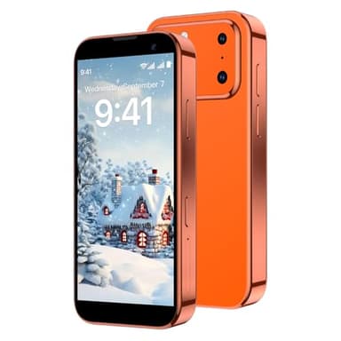 BLKE Mini Phone 3.0" HD Touch Screen Mini Smartphone World's Smallest Unlocked Android Compact Mobile Phone for Students Cell Phone App Download WiFi GPS Face lD 2GB+16GB Orange