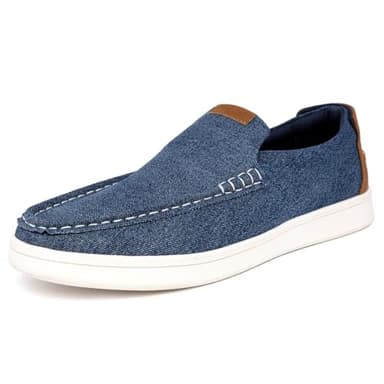 Nautica Men's Slip-On Loafers Casual Moc Toe Sneakers Boat Shoes Slipper for Men – Lightweight, Comfortable & Breathable-Derwin-Blue Denim-Size 9.5