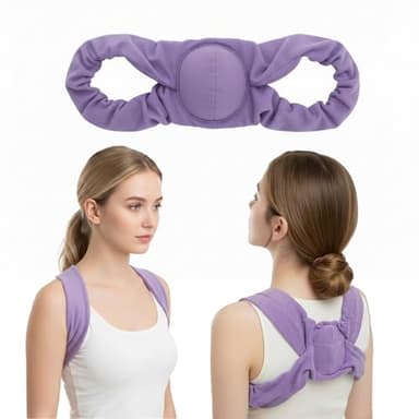 RNEMP® Sleep Upper Back Brace Posture Corrector for Women, Ultra-Soft Lavender Back Straightener Posture Brace for Women, Lightweight & Airy, for All Night Spine Alignment & Morning Relief