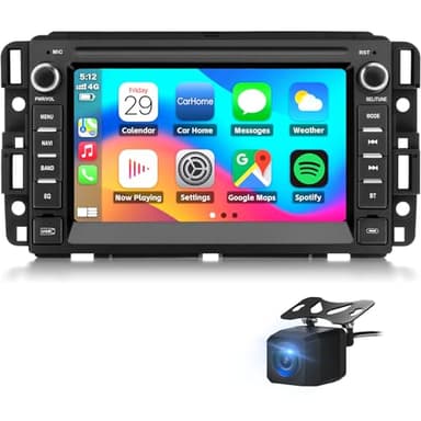 Car Stereo Radio for Chevy Silverado 2007-2013 Tahoe GMC Sierra Yukon Radio Android 13 Carplay Android Auto Bluetooth GPS Navigation Touch Screen Head Unit with Backup Camera
