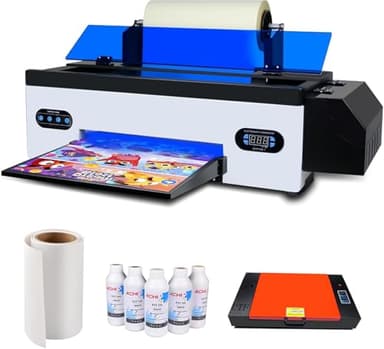 AchiPrin DTF Printer DTF Printer A3 R1390 Transfer Printing Machine with White Stirring System Automatic Cleaning for DIY Printing on Dark and Light Fabrics (Printer+Oven+Ink+Film)