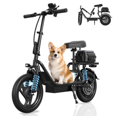 Electric Scooter,500W Motor, 14'' Tires, Top Speed 22 mph, Max 27/49 Miles Ranges, Foldable E-Scooter with Suspension &Adult, Digital Display, Cruise Control,Rear Seat Box