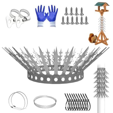Bird Squirrel Spikes and Squirrel Proof Baffle,for Bird Feeders and Pole,Outside Fence,Wall,Tree,Drainpipes,Deterrent Effective Against Pigeons,Raccoons,Mice and Cats,40 inches