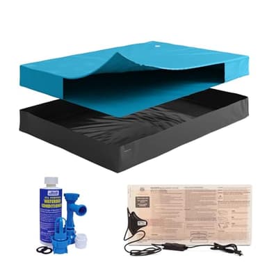 Free-Flow Queen Size Hardside Waterbed Bundle Includes Bladder, Stand-Up Liner, Solid State 325 Watt Heater, Fill and Drain Kit, Waterbed Conditioner, Frame NOT Included.