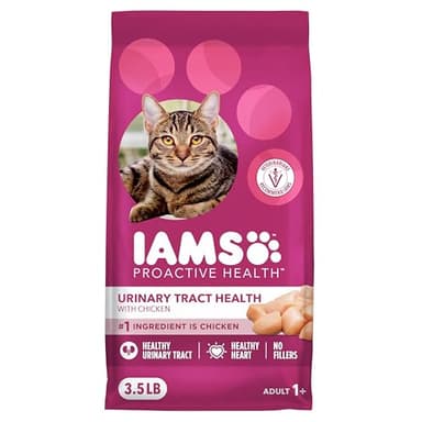 IAMS Proactive Health Dry Cat Food, Urinary Tract Health, Adult Cat Food Dry Recipe with Chicken, 3.5 lb. Bag