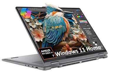 Lenovo Yoga 7 7i 2-in-1 Laptop (16" FHD+ Touchscreen, AMD Ryzen 7 8840HS (Beat i7-1355U), 16GB RAM, 1TB SSD), AI PC, Backlit Keyboard, Fingerprint, FHD IR Webcam, WiFi 6E, Win 11 Home, Arctic Gray
