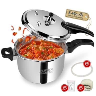 Premium Stainless Steel Pressure cooker 8 qt+ | 8 Safety Features & Quick cooking | stovetop pressure cookers;instant pot pressure cooker;olla de presion pressure cooker 8 qt large