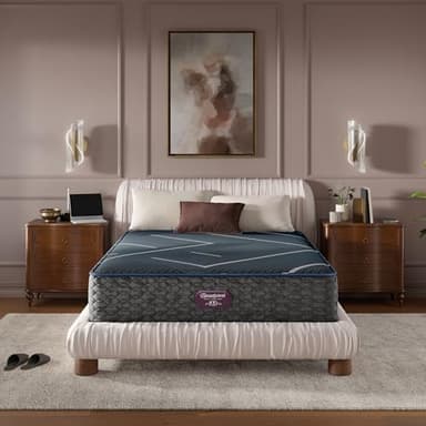 Beautyrest World Class Level Four Firm 13.5" Hybrid Mattress - King Size - Durable Support, Pressure Relief, Cooling, Motion Separation; CertiPUR-US, 100 Night Sleep Trial and 10 Year Warranty