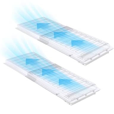 Touri 2 Pack Magnetic Air Vent Extender for Under Furniture, Upgraded Thickened Floor Vent Deflectors for Home Floor, Thick PET Material, Fits 10" to 12" Floor Registers, Extends up to 28" Long