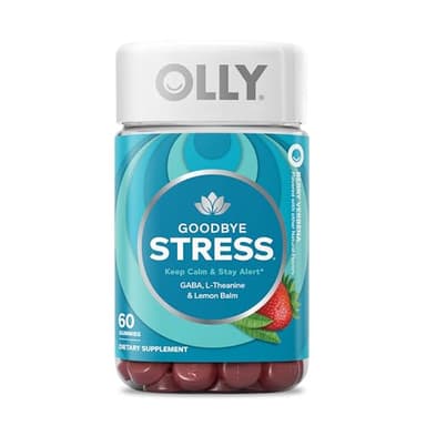 OLLY Goodbye Stress Gummy, GABA, L-Theanine, Lemon Balm, Stress Relief Supplement, Berry - 60 Count