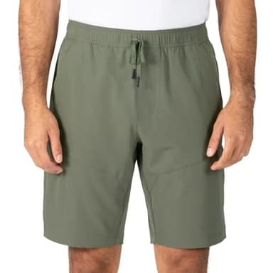 Gerry Men's 4-Way Stretch Elastic Waistband Lightweight Trail Short (Green, Large)