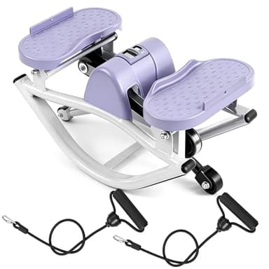 Rock Fitness Stepper, Portable Step Rocker Side to Side at Home, Aerobic Workout Machine Fitness Equipment Suitable for Apartment and Dormitory (Purple)