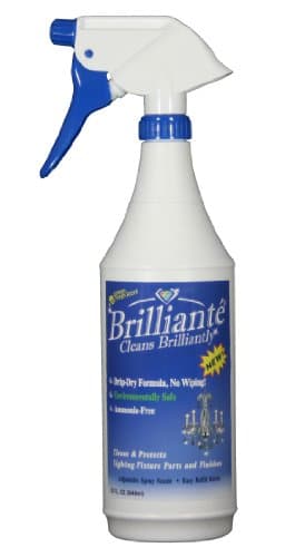BRILLIANTE Crystal Chandelier Cleaner Manual Sprayer 32oz Environmentally Safe, Ammonia-Free, Drip-Dry Formula, Made in USA (1)