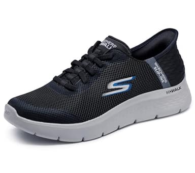 Skechers Men's Go Walk Flex Hands Up Hands Free Slip-Ins Sneaker, Black/Gray, 10 Narrow