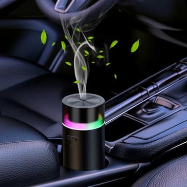 YIXIUTEN Smart Car Diffuser for Essential Oil,3000 mAH Rechargeable Battery,Cool Mist Aromatherapy Air Freshener Diffuser,Auto On/Off with Car,4/8H Timer Modes,for Bedroom,Office,Travel(Black)