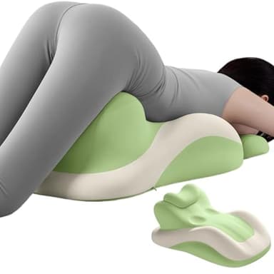 Butt Cushion for Couples - Memory Foam Support Pillow for Women, Sitting and Lying. Ideal for Waist, Neck, and Multi-Position Comfort at Home. Modern Simple Style Pillowcase (Green)