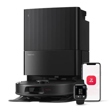 roborock Qrevo Series Robot Vacuum and Mop, 8000Pa Suction, Upgraded from Qrevo S, Anti-Tangle Brushes, Smart Obstacle Avoidance, Auto Mop Washing, All-in-One Dock, 200RPM Spinning Mops, Black(QV 35A)