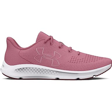 Under Armour Women's Charged Pursuit 3 Big Logo, (600) Pink Elixir/Pink Elixir/Metallic Silver, 8, US
