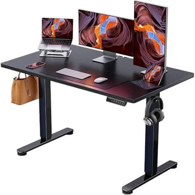 ErGear Height Adjustable Electric Standing Desk, 48 x 24 Inches Sit Stand up Desk, Memory Computer Home Office Desk, Black