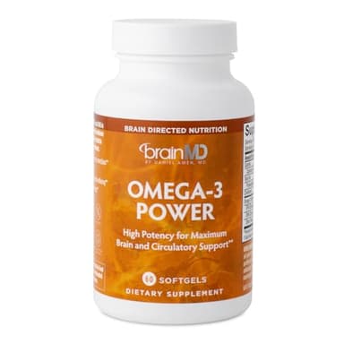 BrainMD Dr Amen Omega-3 Power - 60 Capsules, Pack of 2 - Joint & Immune Support Supplement - Contains DHA & EPA - Gluten Free - 60 Total Servings