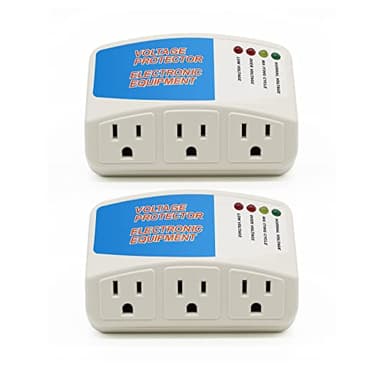 BSEED Surge Protector Power Strip Home Appliance, 3 Outlet Power Surge Protector, Voltage Protector Brownout Surge Refrigerator 1875 Watts, 120V, 15A, 2 Pack