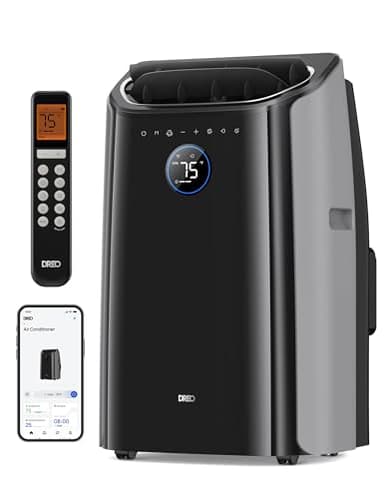 DREO Portable Air Conditioners, 12000 BTU ASHRAE (8000 BTU DOE) Smart AC Unit for Room with Drainage-free Cooling, APP/Voice/Remote, Fan & Dehumidifier, Quiet Standing AC for Bedroom, AC515S New