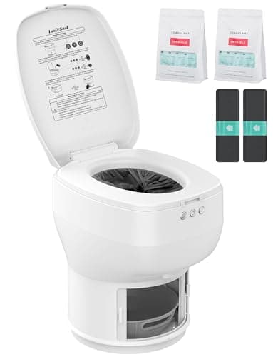 Modiwell Dry Flush RV Toilet, Waterless Self-Contained Rechargeable Sealing Toilet, Easier to Use, Ideal for RVs - Loo Seal R1808