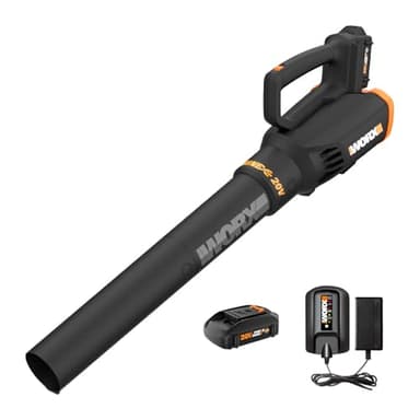 WORX WG547 20V Cordless Leaf Blower, Electric Blower with Turbine Fan, Blowers for Lawn Care with 2 Speed Control, Battery & Charger Included