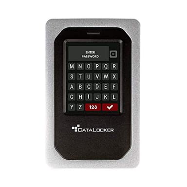 DataLocker 1TB SSD External Hard Drive for Mac, Windows, & Linux - Portable SSD Hard Drive with Password Protected Hardware Encrypted SSD, Touchscreen, TAA Compliant, & IP64 Dust/Water, USB-C/USB-A
