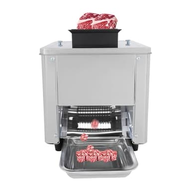 110V 850W Commercial Stainless Steel Meat Tenderizer 7mm Thickness 330lb/h Electric Meat Cutter Machine Meat Slicer Shredded Cutting Beef Steak Flatten Kitchen Beef Turkey Chicken Pork Tool