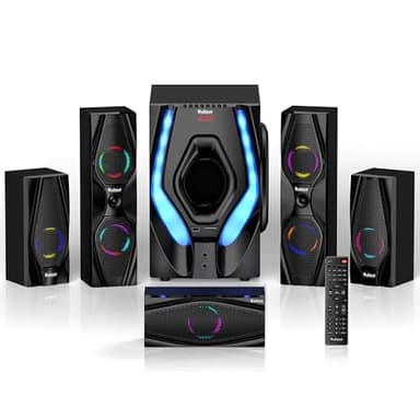 Bobtot Surround Sound Systems Home Theater System - 1200 Watts Peak Power 10" Subwoofer 5.1/2.1 Wired Audio Stereo Speakers Strong Bass with ARC Optical AUX Bluetooth Input