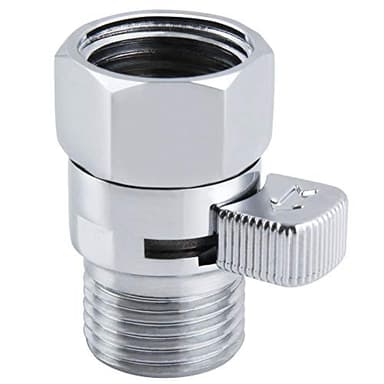 APLusee Shower Flow Control Valve, Brass Adjustable Water Flow Regulator with On Off Switch, Chrome