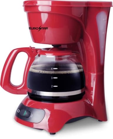 EUROSTAR ECM621R 4-Cup Coffeemaker, Red