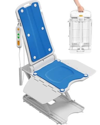 PPOLB Electric Chair Lift - Floor Lift for Elderly Falls, Support Up to 308 LB, IPX8 Waterproof Bath Lift, Foldable & Wireless Rechargeable Design, Quick-Rise Assist for Disabled