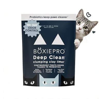 Boxie Probiotic Cat Litter, 40 Day Odor Control, Clumping Clay Kitty Litter, Odor Eliminating Probiotics, Dust-Free, No Fragrances No Fillers, 16 lb